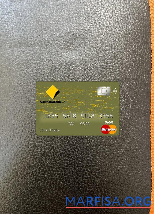 Realistic Australia Commonwealth bank master card photolook front sample